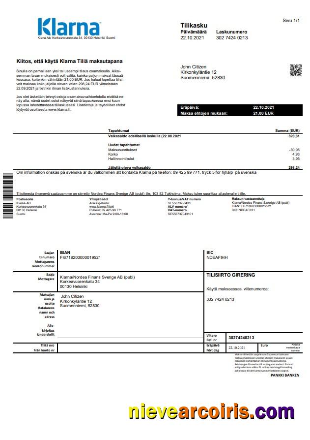 Finland Klarna bank st